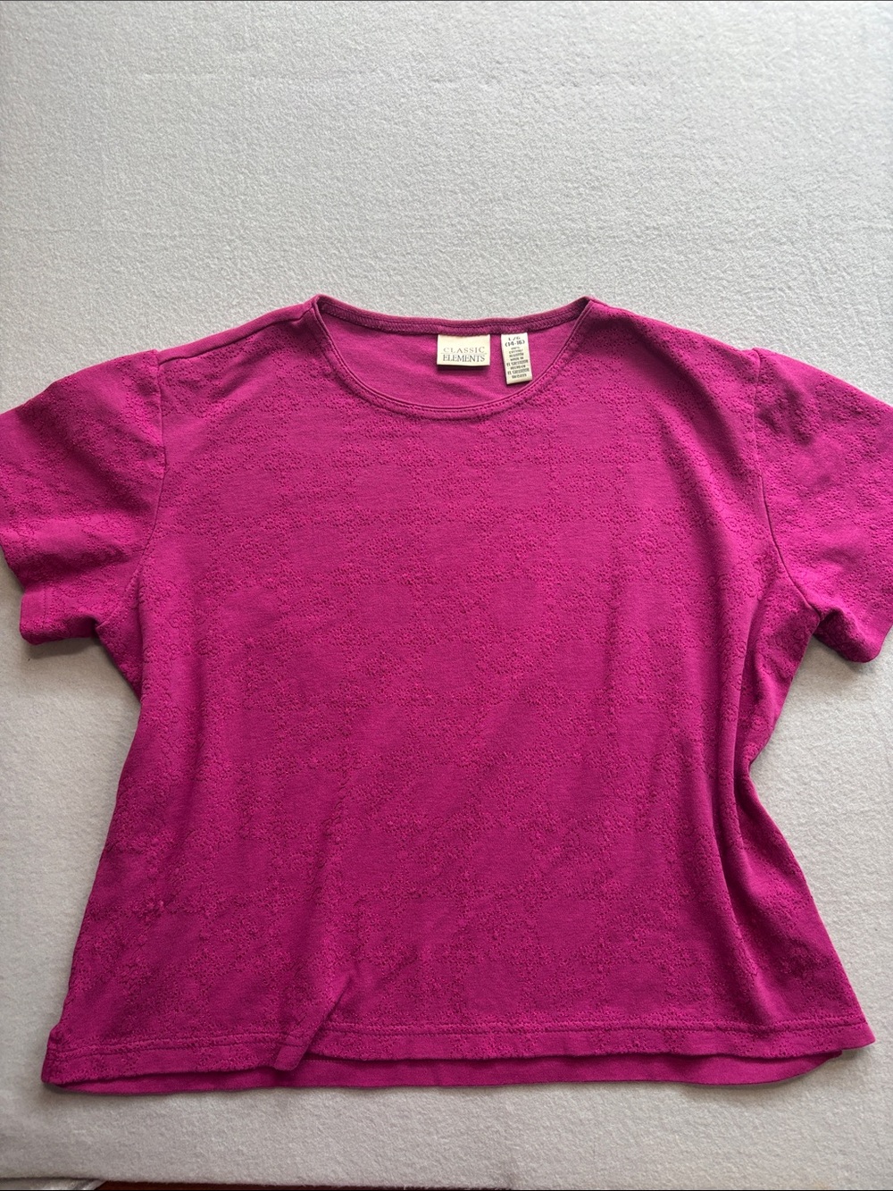 Classic Elements Short Sleeve Knit Top - Bright Pink